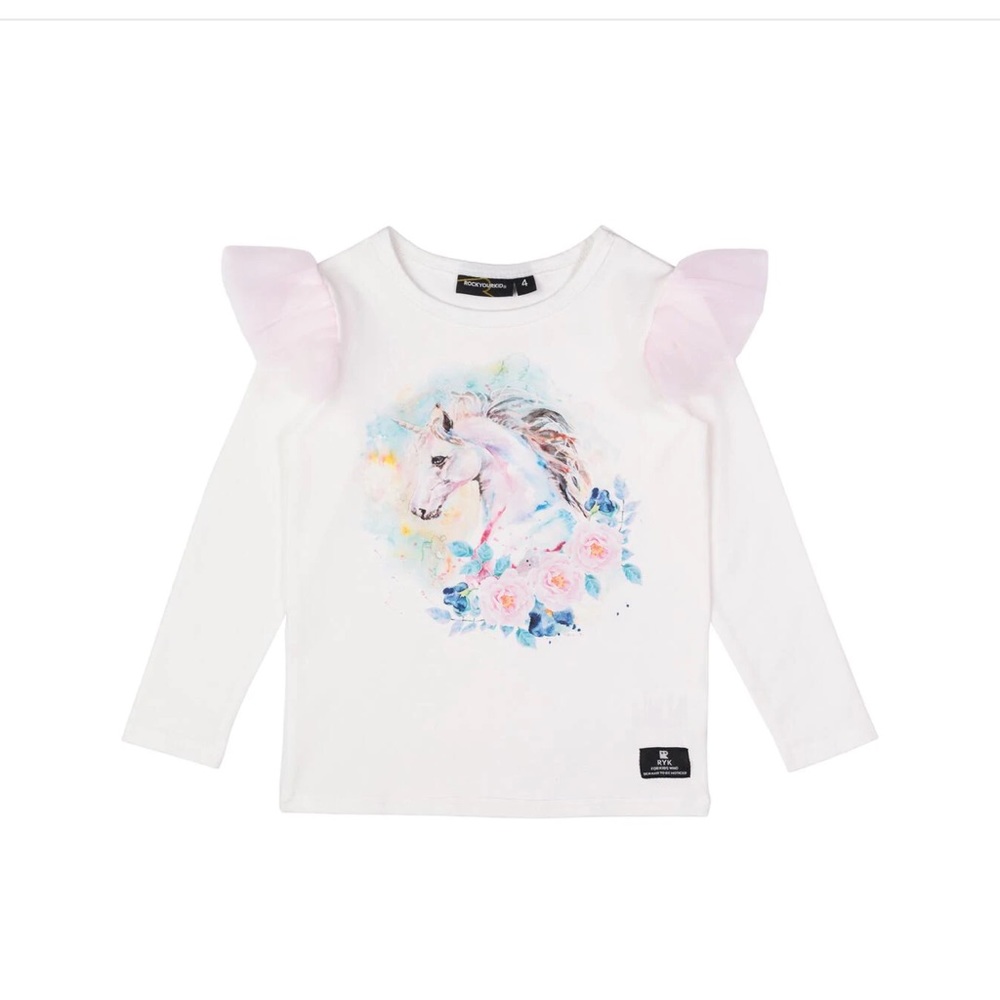 Rock Your Baby floral unicorn long sleeve shirt